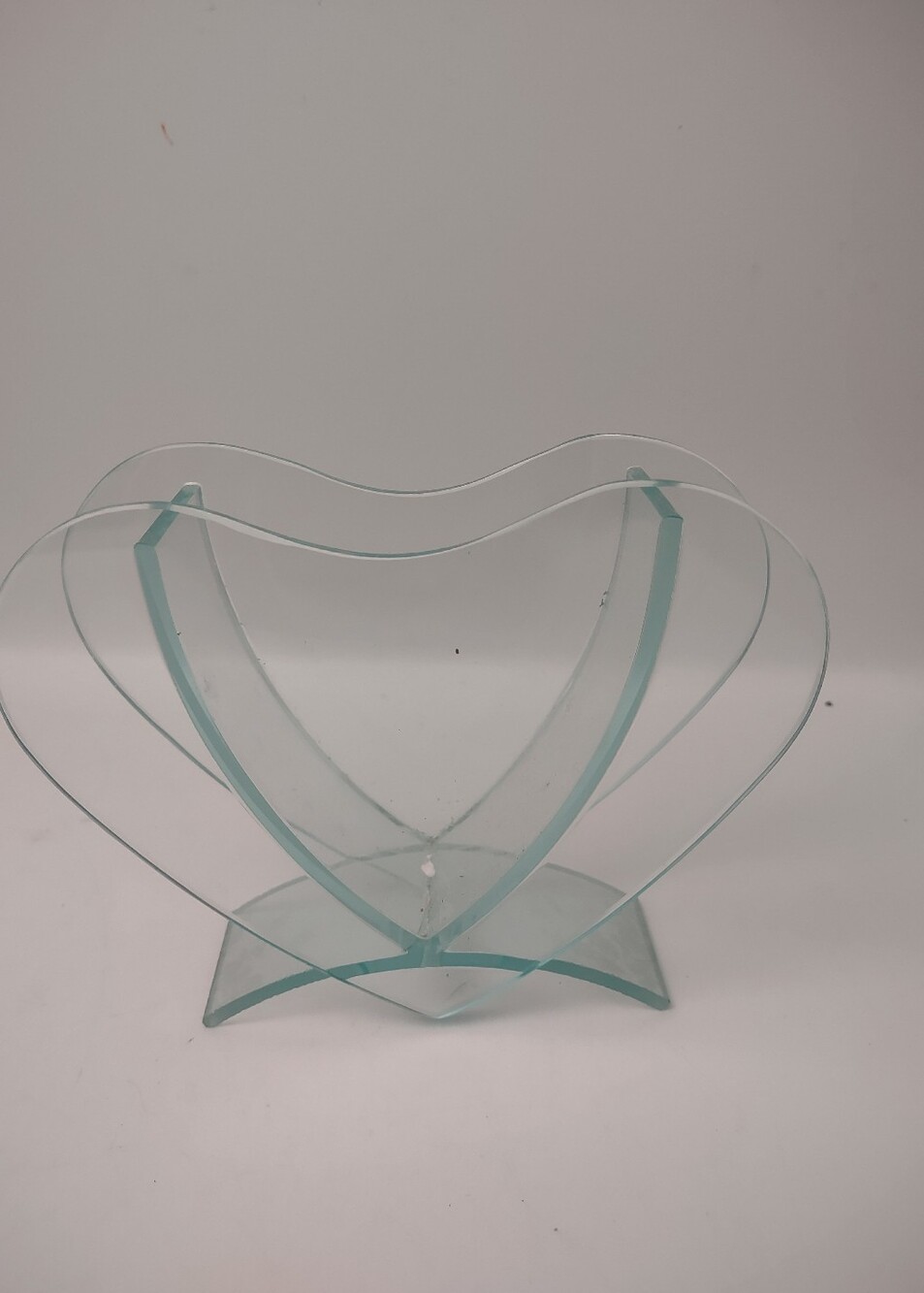 Decorative Heart Shaped Glass Vase Container W/ Legs Gift 6"w x 5"h